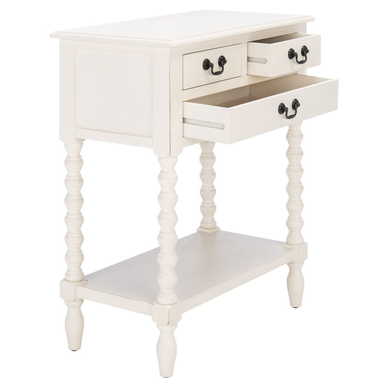 Console 23,5 po Eckfried, Blanc patiné