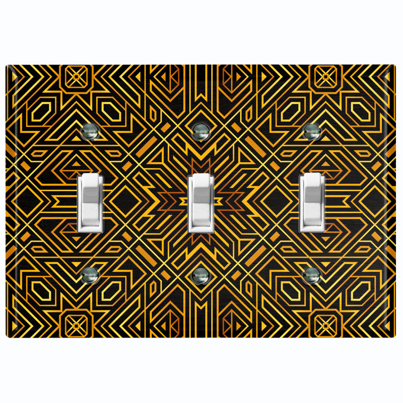 Patterned 3 - Gang Toggle Light Switch Standard Wall Plate