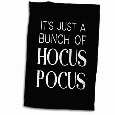 Hocus Pocus Magic Towel - White Lettering on Black