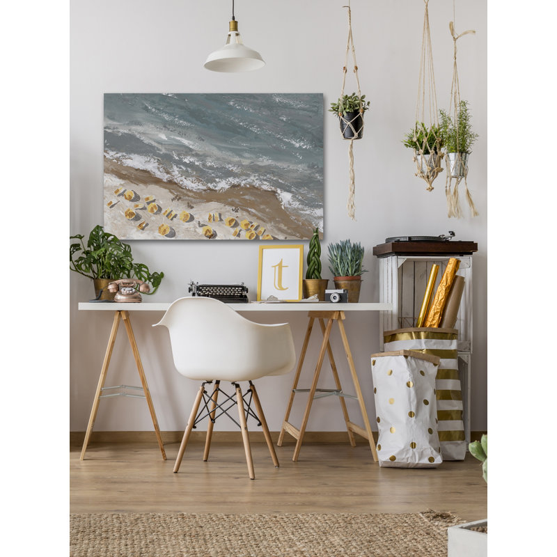 Curvy Coastline - Single Picture Frame Painting on Canvas, 66cm H x 101cm W x 3.81cm D