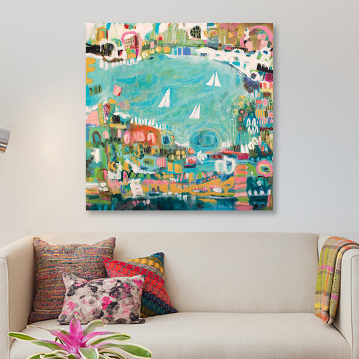 Abstrait Marina IV par Karen Fields - Impression sur toile tendue sur toile tendue avec châssis, H 37 po x l 37 po x P 1,5 po