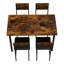 Ensemble 5 pièces de mobilier de salle à manger moderne en métal et bois pour 4 personnes, chaises de table de salle à manger