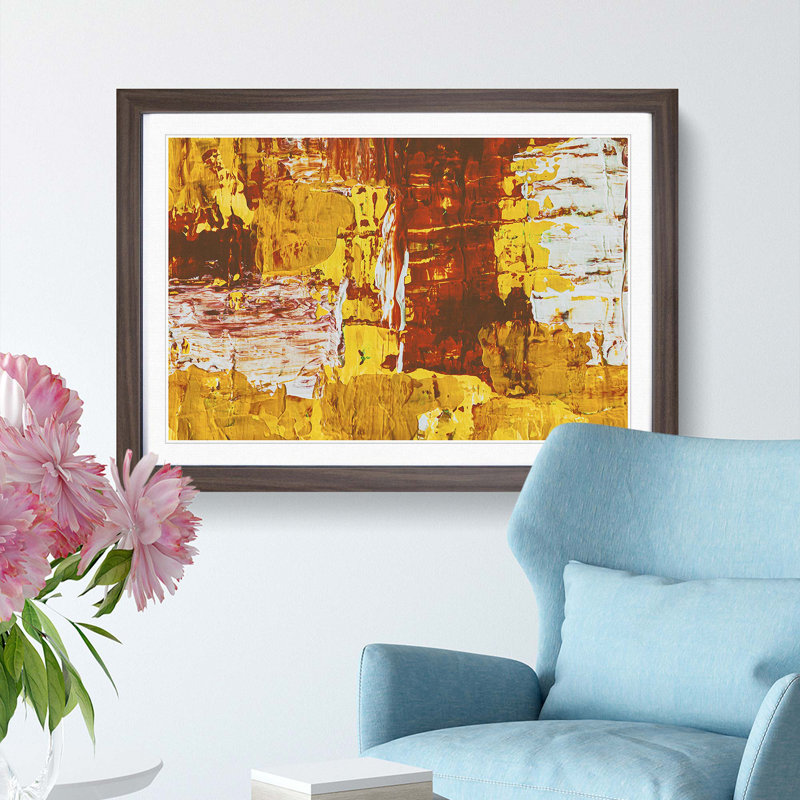 Abstract Art Painting Vol.205 by S.Johnson - Picture Frame Painting Print, Walnut Framed, 36cm H x 48cm W x 2cm D