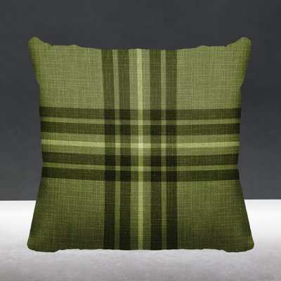 Plaid Outdoor Reversible Throw Pillow