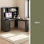 Bureau en L avec chargeur, bureau d'ordinateur avec tiroirs, bibliothèque, bureau d'angle moderne, bureau personnel, bureau d'écriture en L, bureau d'ordinateur en fibre de carbone avec rangement