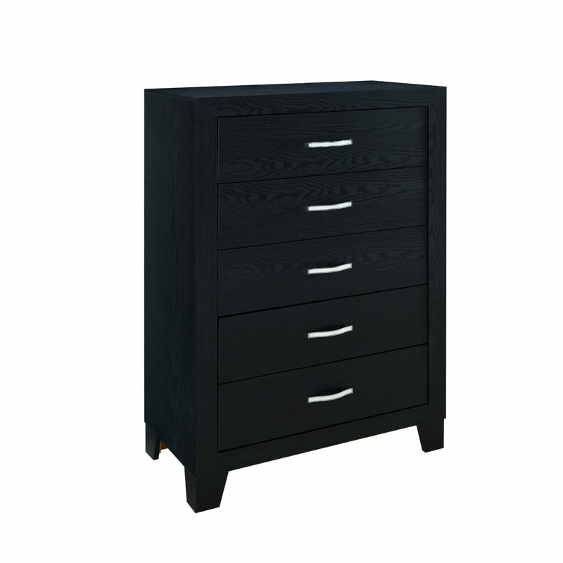 Commode verticale, commode de chambre à coucher avec 5 tiroirs pour le rangement