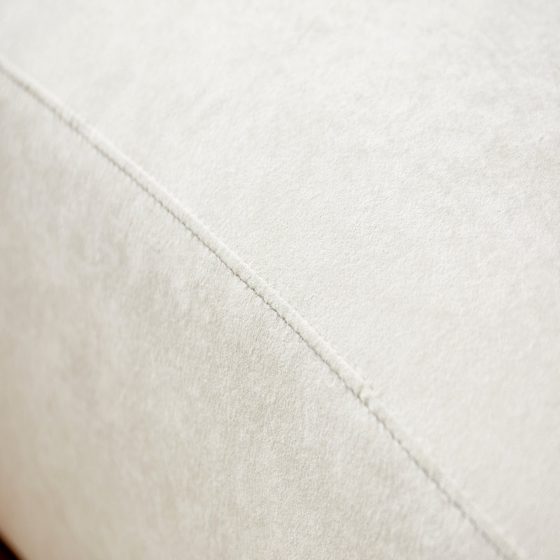 Canapé 6 places en velours de luxe avec motif en demi-lune et mousse haute densité, Ivoire ivoire