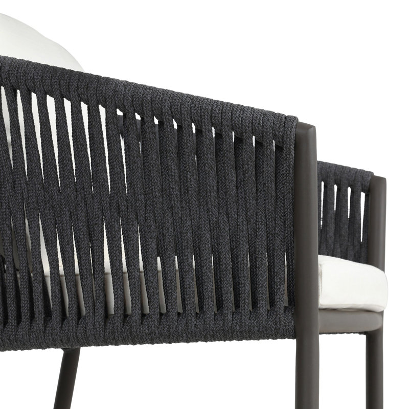 Porto Patio Bar Stool, 31.1", Black, Arashi Salt