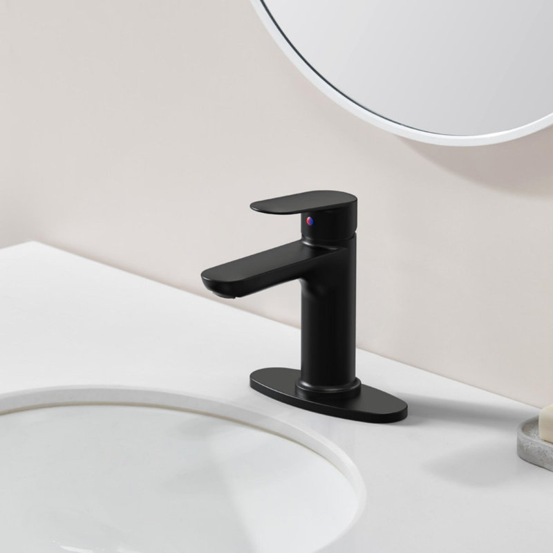 Single Handle Zinc Bathroom Sink Faucet, Matte Black