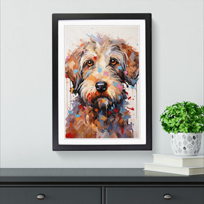 Labradoodle Expressionism No.3 - Single Picture Frame Print on Wood