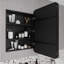 Armoire à pharmacie encastrée en acier inoxydable à une porte avec tablettes réglables-69957679
