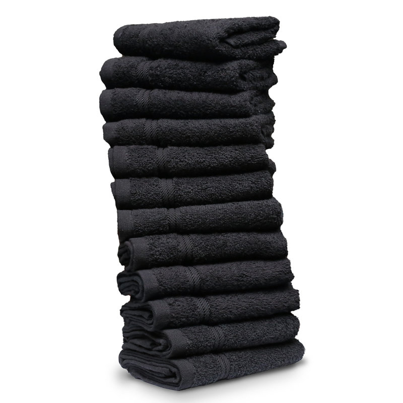 Ensemble de débarbouillettes 100% coton Norita, Noir