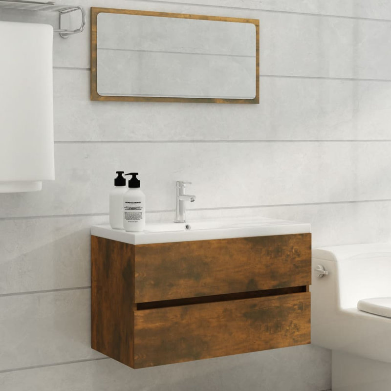 Worthen Wall Under Sink Cabinet, Light Brown