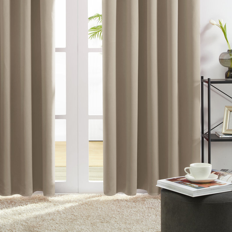 Harlowe Room Darkening Curtain Pair, 38" W x 63" L, Khaki