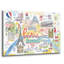 Art mural en verre épique «Paris Map Light» par Farida Zaman, 36 po x 24 po-911347910
