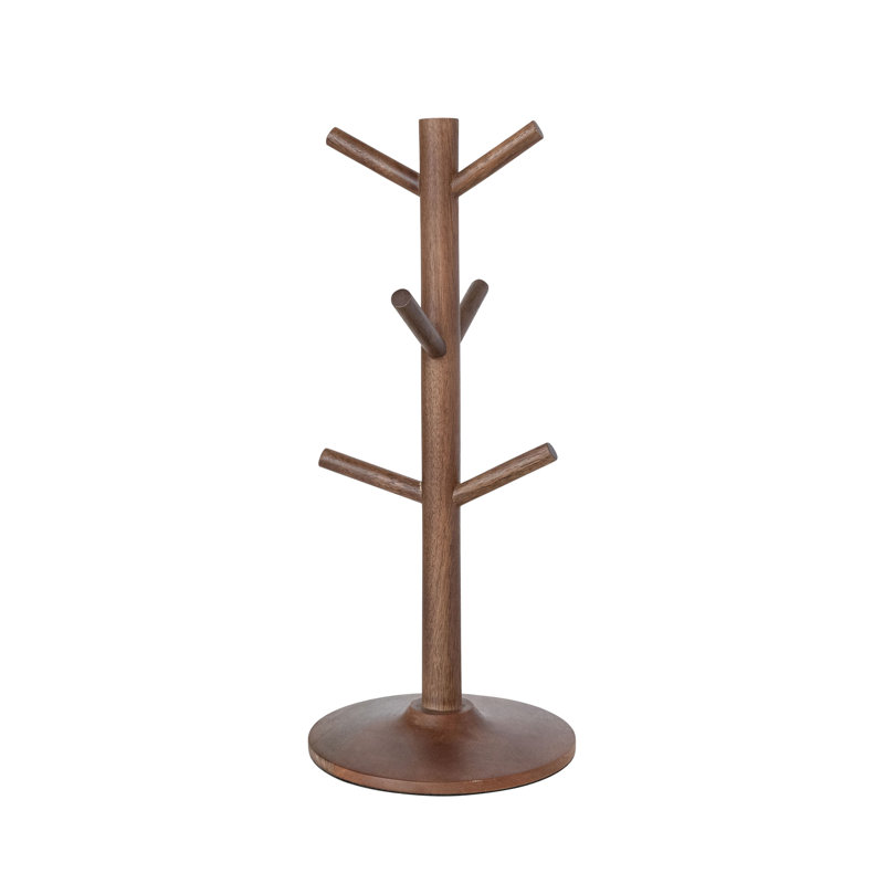 Porte-gobelet en bois de manguier, finition noyer