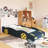 Wood Frame Twin Size Race Car-Shaped Platform Bed With Storage-159257853-159257852