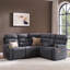 Canapé d'angle en L 4 places de 101,2 pouces (257 cm) avec inclinaison électrique et console centrale fixe, gris foncé-1594489428-1596840655