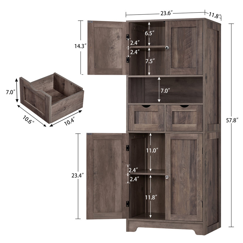 Rangement pour salle de bain Maydelle, Chêne