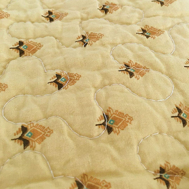 Green Paisley Reversible Cotton Throw Blanket 60" x 50"