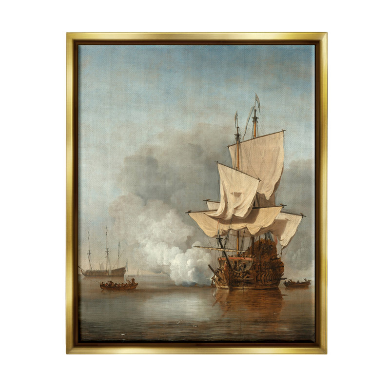 La peinture classique «Le canon» par van van de velde par One1000paintings, H 21 po x l 17 po x P 1,7 po