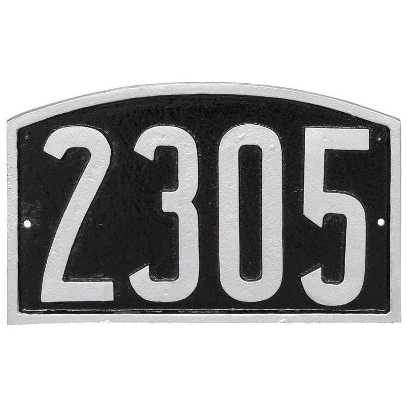 Plaque d’adresse murale sur 1 ligne, Noir / argent