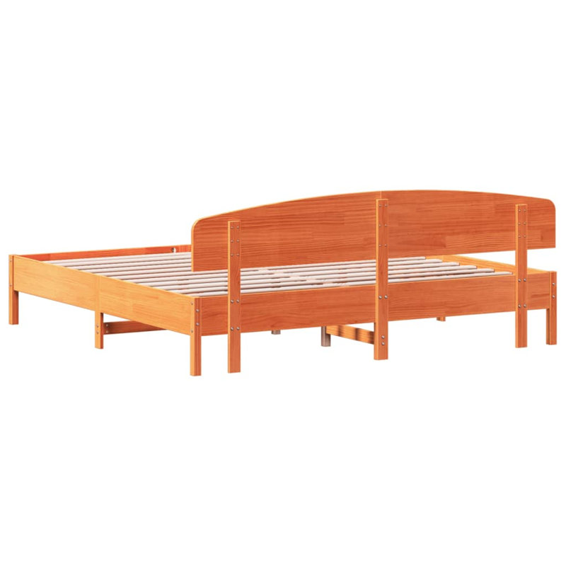 Arezzini Solid Wood Bed, Super King (6'), Wax Brown