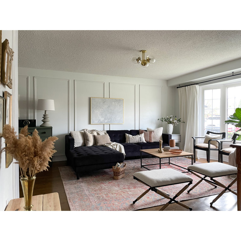 Plafonnier semi-encastré 3 lumières 20,25 po Meadow, Laiton vieilli