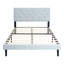 Lit simple tapissier avec tête de lit en lin contemporaine, sans sommier, support à lattes de bois, facile à assembler, gris, accessoire de chambre à coucher, ressort à pression de 300 lb requis,-957955222-957955217