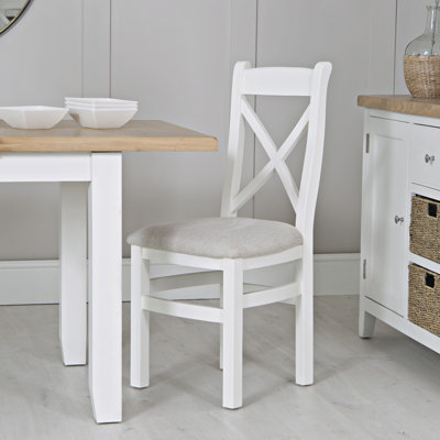 Lyddington Cross Back Chair Fabric Seat