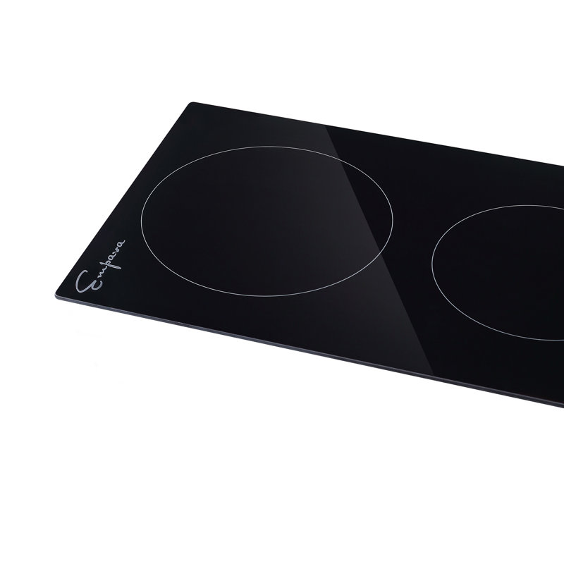 Plaque de cuisson électrique 11,34 "avec 2 brûleurs, surface de cuisson électrique Radiant, noir