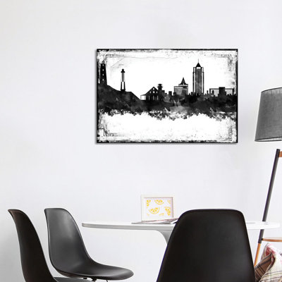 Virginia Black & White Film by WallDecorAddict - Wrapped Canvas Print