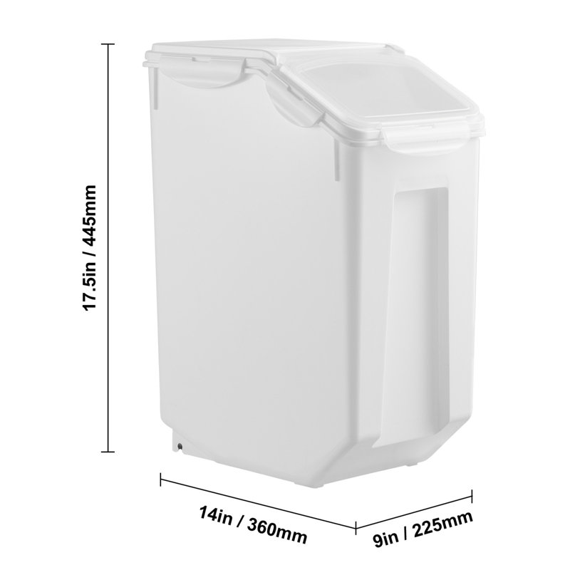 4.5Gal/20L Large Ingredient Storage Container Airtight Kitchen Flour Bin