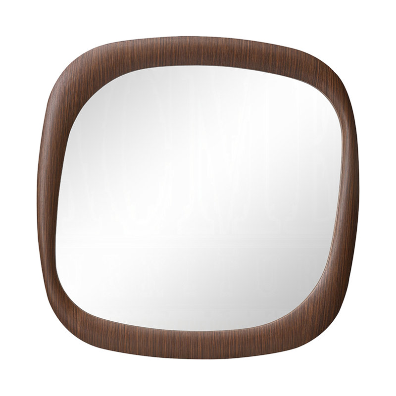 Miroir d'appoint l 47,4 po, noyer foncé, 47.5" H x 47.4" W, Composite, Square