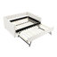 Lit de jour gigogne double en lin beige, conception à rayures verticales, assemblage simple, parfait pour un lit de chambre à coucher avec et rayures, confort optimal, convient à différentes pièces