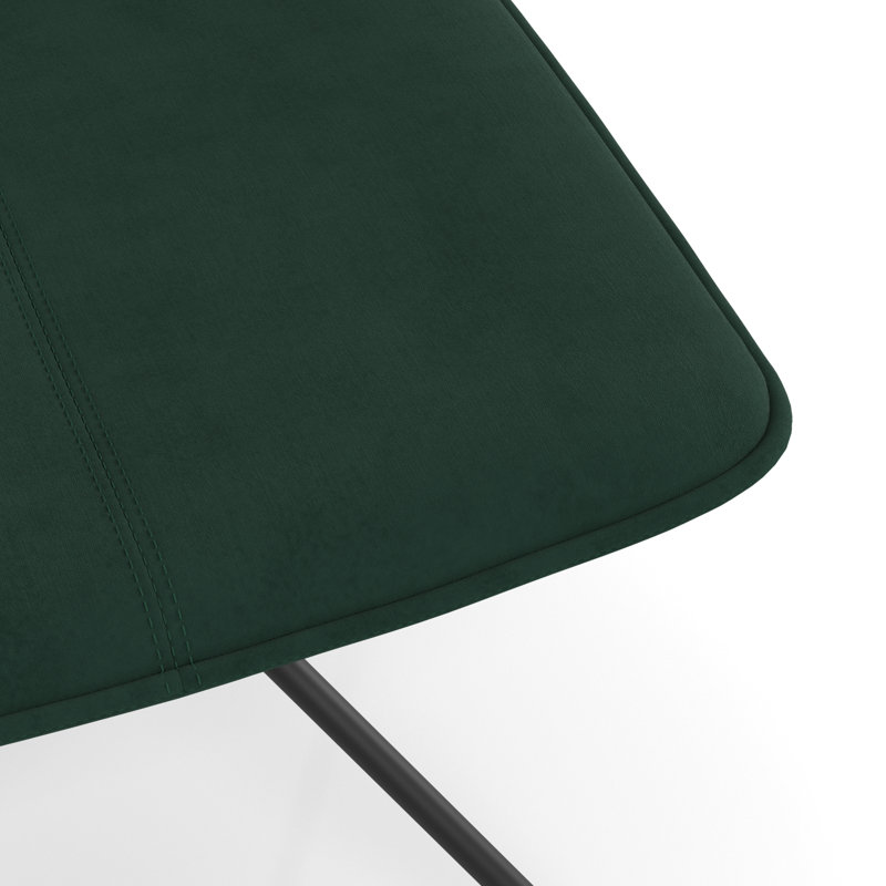 Velvet Upholstered Side Chair, Emerald