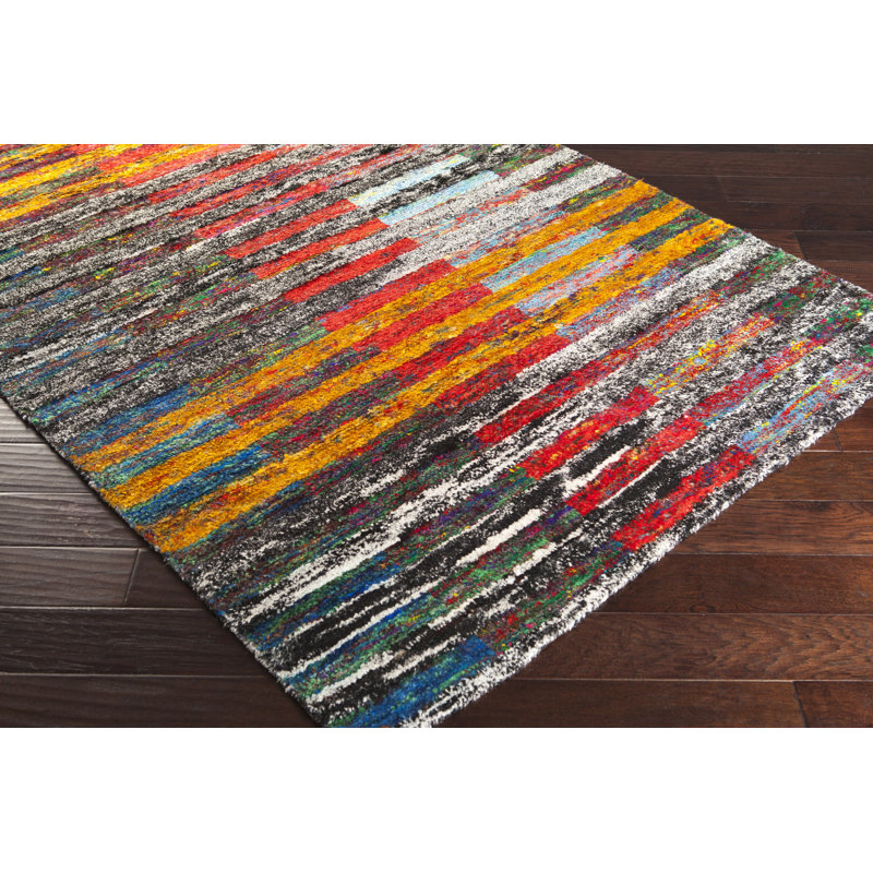 Chandler Silk Striped Indoor Rug, Rectangle 2' x 3'