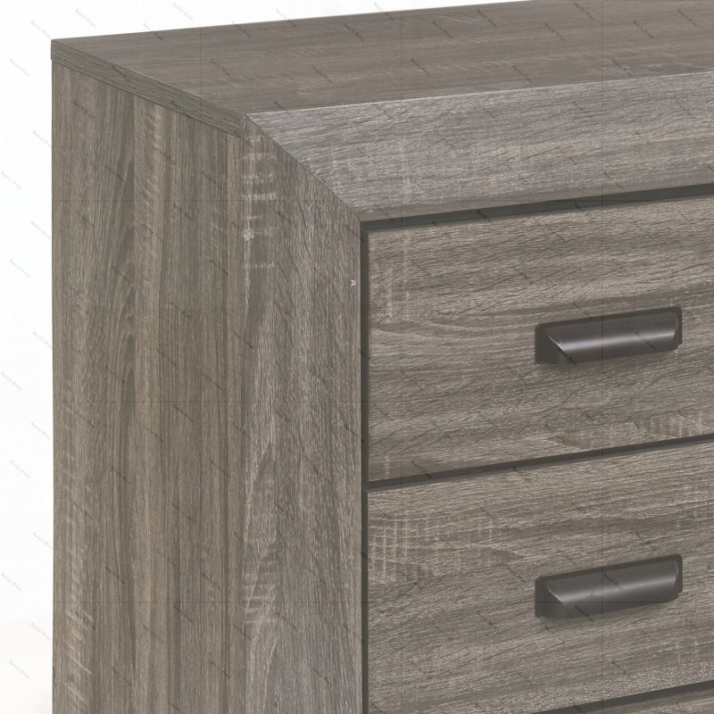 Table de chevet 2 tiroirs gris vieilli