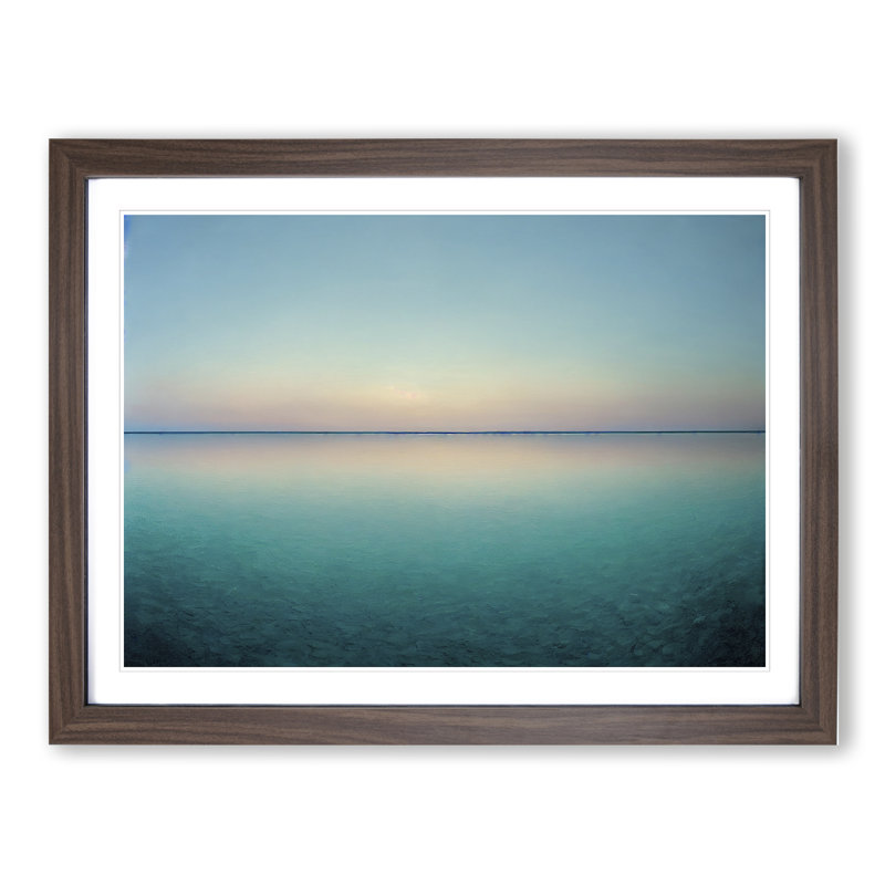 Serene Lake - Framed Print, 25cm H x 34cm W x 2cm D, Walnut