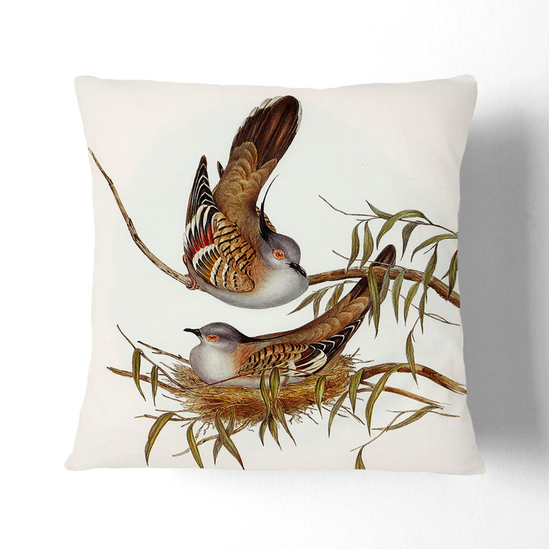Floral Square Cushion, Stone, 40cm H x 40cm W x 15cm D