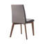 Ensemble de 2 chaises d'appoint de salle à manger rembourrées en tissu gris au fini noyer