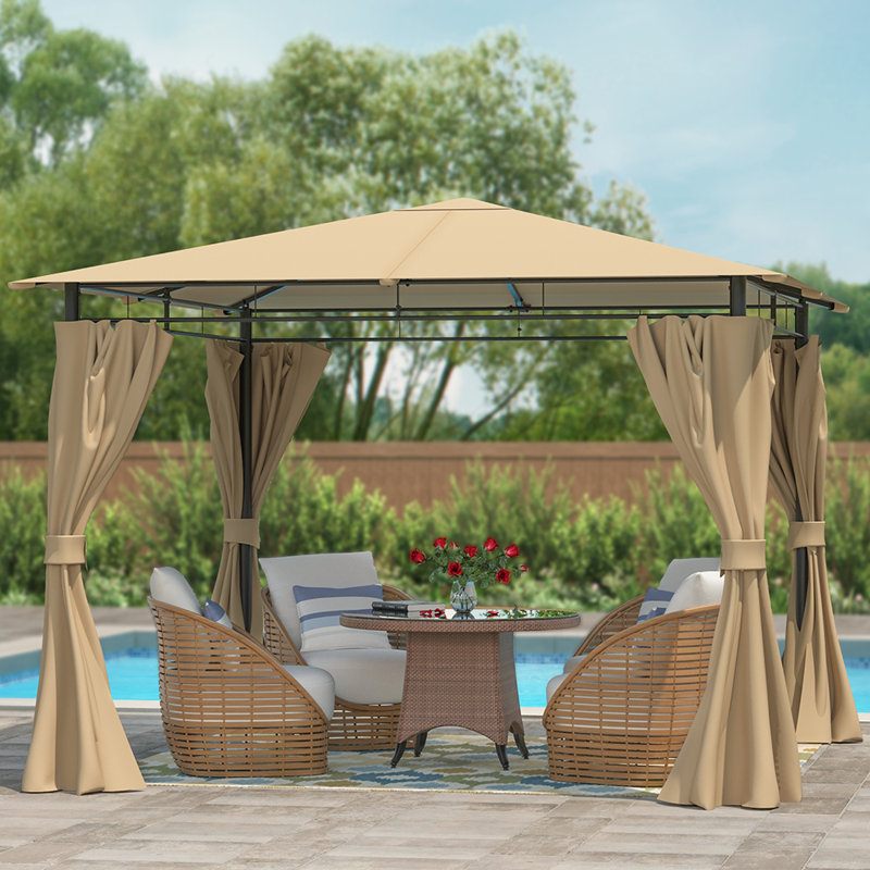 10ft. W X 10ft. D Steel Patio Gazebo