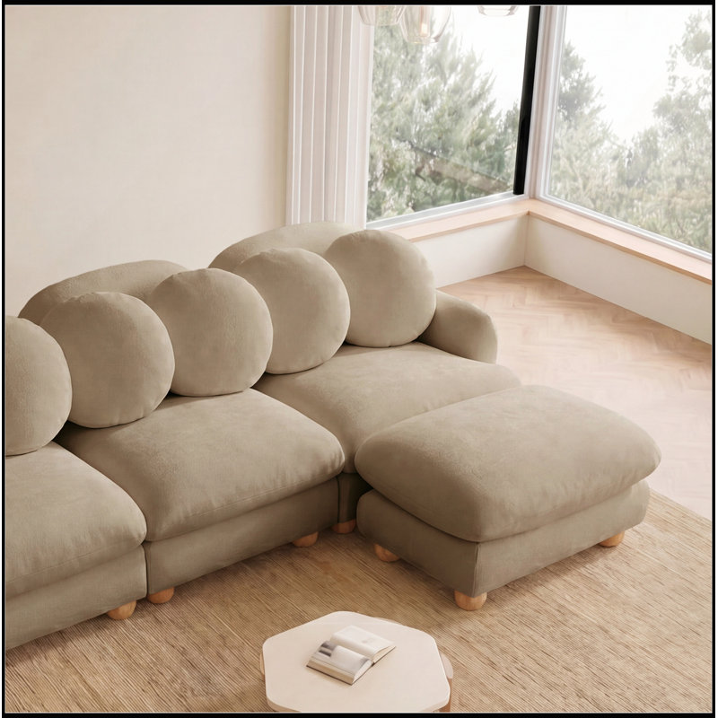 Canapé modulaire Comfy Chenille, Chenille brun clair