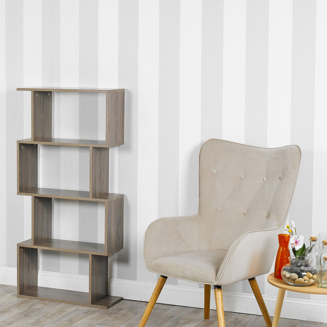 Tashia 127.5cm H x 60cm W Geometric Bookcase