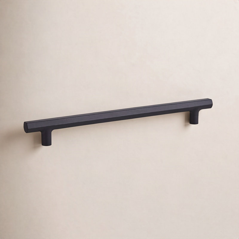 Emtek Mod Hex Cabinet Pull, Flat Black, 8"