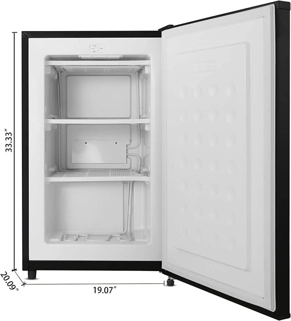 RWFLAME Upright Compact Freezer 3.0 Cu.ft, Freestanding Mini Freezer with  Removable Shelf, Single Door, Adjustable Temperature Control, for Home