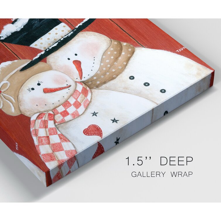 The Holiday Aisle® Frosty Love Framed On Canvas Print | Wayfair