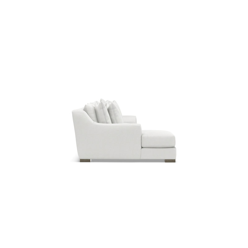 Sectional, White Polyester Blend, 35" H x  135" W x 63.5" D, Left Hand Facing
