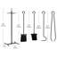 Ensemble de foyer avec support, brosse, pelle, tisonnier, pinces, L 8,25 po x l 6,75 po x H 26,25 po, 4 pièces