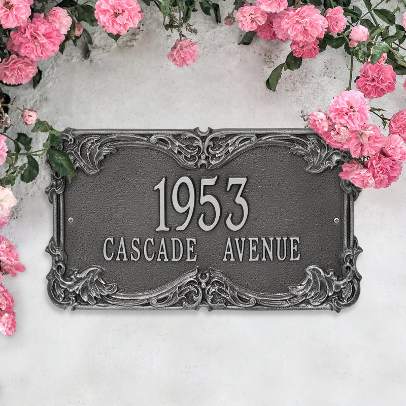 Plaque d'adresse murale sur 2 lignes Signature Series, Gris fumée, Gris, Oui